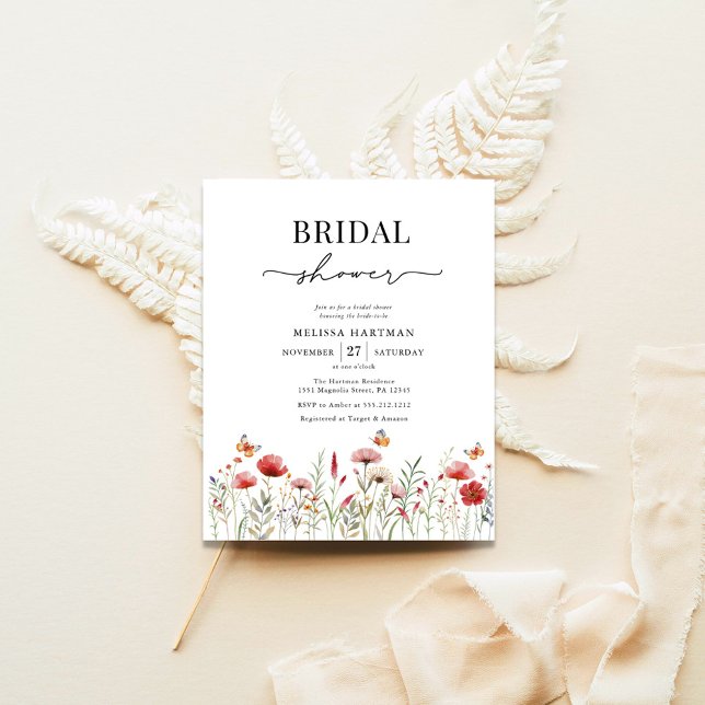 Budget Elegant Wildflower Bridal Shower Invitation (Creator Uploaded)