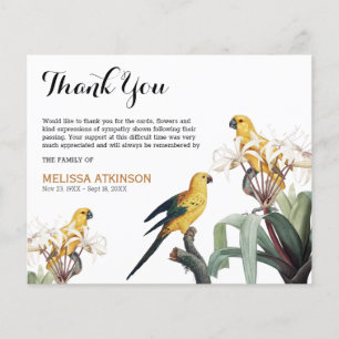 Budget Elegant Yellow birds Funeral Thank You