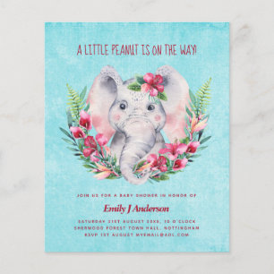 BUDGET Elephant Baby Shower Invite Safari