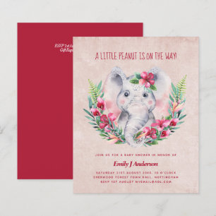BUDGET Elephant Baby Shower Invite Safari