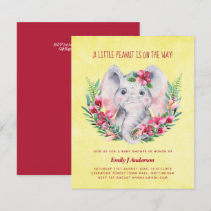 BUDGET Elephant Baby Shower Invite Safari