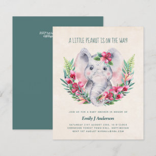 BUDGET Elephant Baby Shower Invite Safari