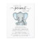 Budget Elephant Blue Baby Boy Shower Invitation