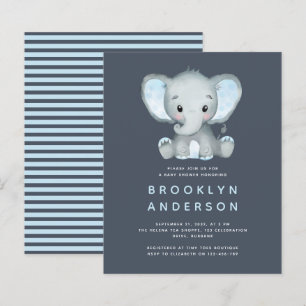 BUDGET Elephant Boy Baby Shower Invitation