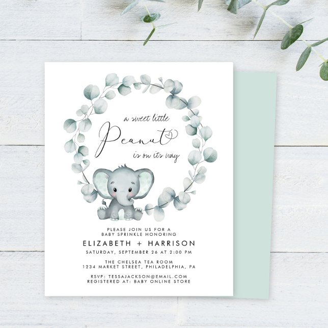 Budget Elephant Couples Baby Sprinkle Invitation (Creator Uploaded)