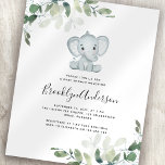 BUDGET Elephant Eucalyptus Baby Shower Invitation<br><div class="desc">Invite friends and family to honour the mama-to-be with this modern cute elephant Baby Shower invitation.</div>