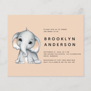 BUDGET Elephant Gender Neutral Baby Shower