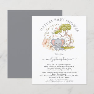 Budget Elephant Virtual Baby Shower Invitation