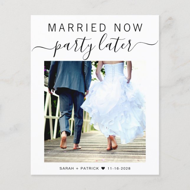 Budget Elopement Photo Wedding Announcement (Front)