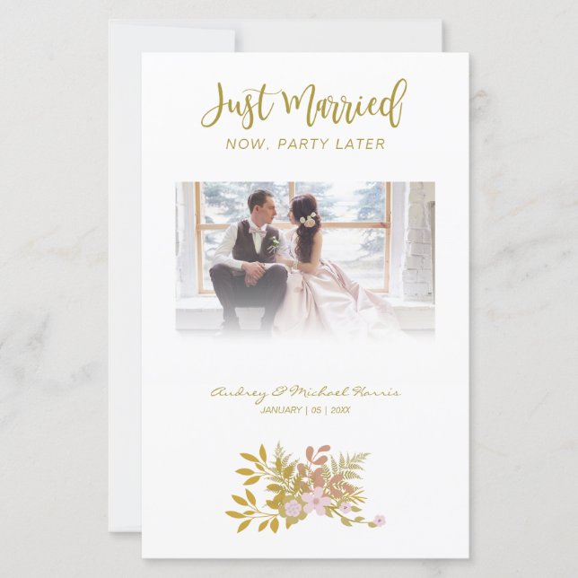 Budget Elopement Photo Wedding Elegant Floral  (Front)