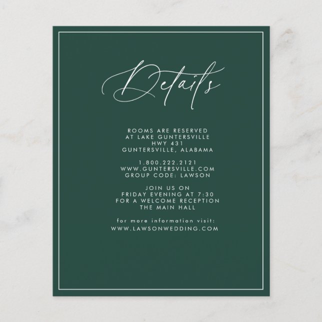 Budget Emerald Details Card  (Front)