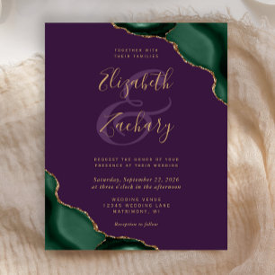 Budget Emerald Green Agate Corners Purple Wedding