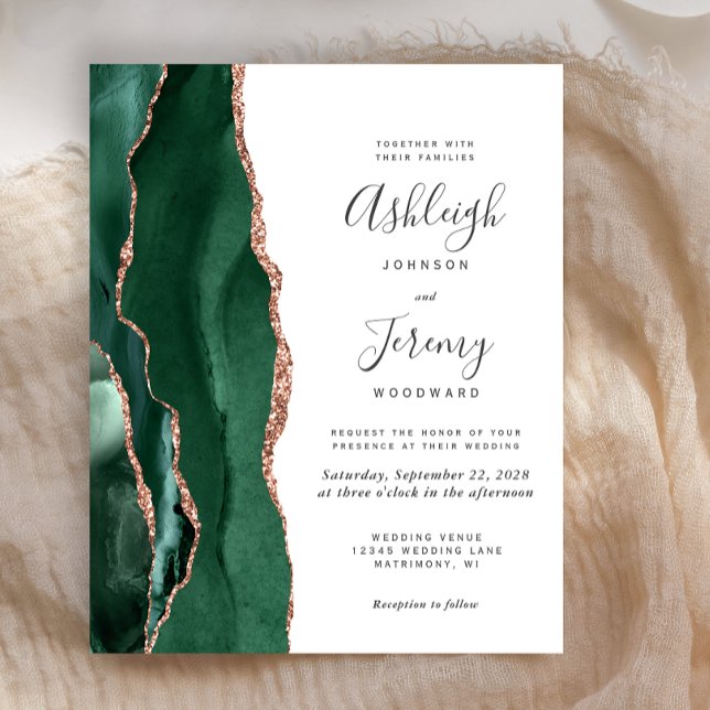 Budget Emerald Green Agate Rose Gold Wedding (Creator Uploaded)