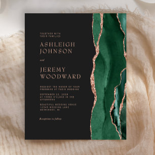 Budget Emerald Green Agate Rose Gold Wedding