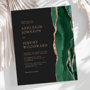 Budget Emerald Green Agate Rose Gold Wedding