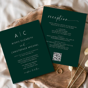Budget Emerald Green All In One Wedding QR Code