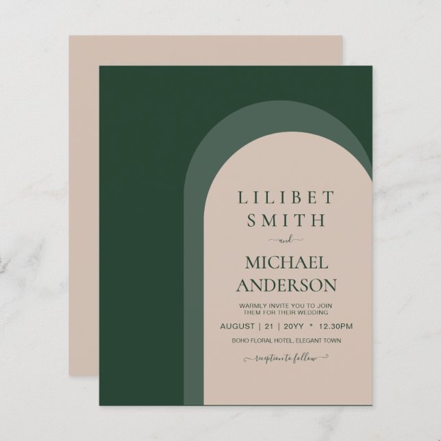 BUDGET Emerald Green Bold Wedding (Front/Back)