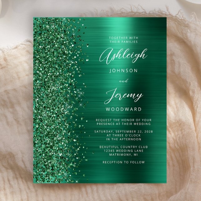 Budget Emerald Green Brushed Metal Wedding (Creator Uploaded)