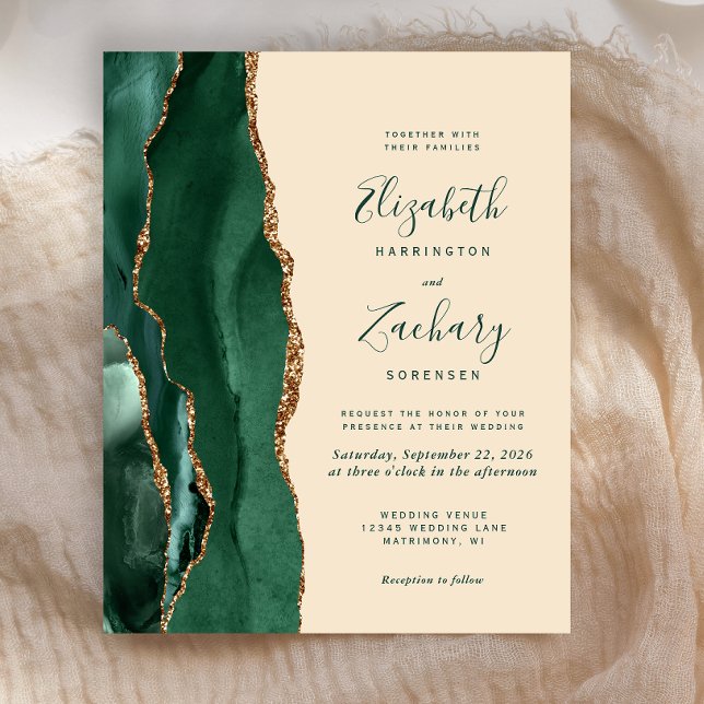 Budget Emerald Green Gold Agate Champagne Wedding (Creator Uploaded)