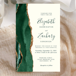 Budget Emerald Green Gold Agate Ivory Wedding
