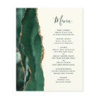 Budget Emerald Green Gold Agate Ivory Wedding Menu
