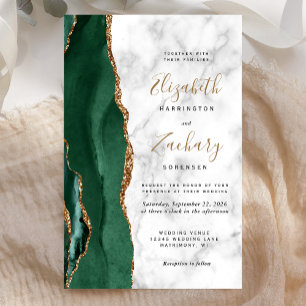 Budget Emerald Green Gold Agate Marble Wedding