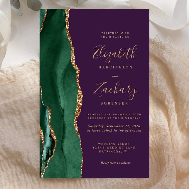 Budget Emerald Green Gold Agate Purple Wedding (Creator Uploaded)