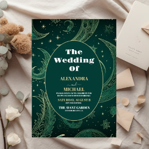 Budget Emerald Green Gold Celestial  Wedding