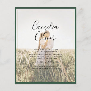 BUDGET Emerald Green GOLD PHOTO OVERLAY Wedding Flyer