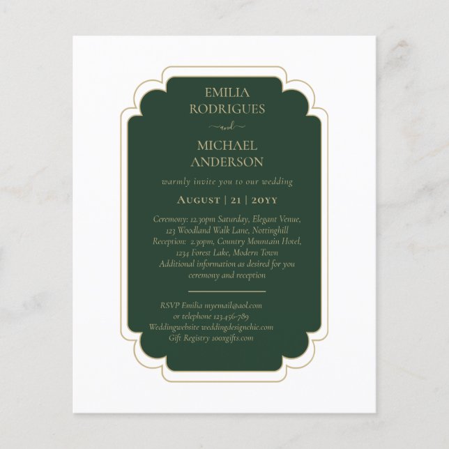 BUDGET Emerald Green Monochrome Text  Flyer (Front)