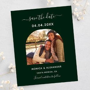 Budget emerald green photo wedding Save the Date