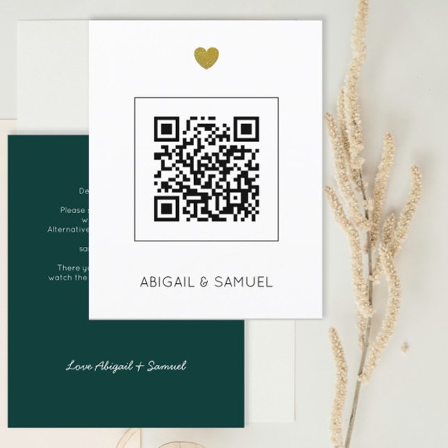 Budget Emerald Green QR Code All in One Wedding   (Creator Uploaded)