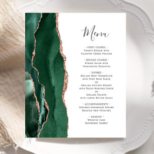Budget Emerald Green Rose Gold Agate Wedding