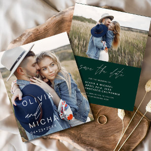 Budget Emerald Green Save the Date Photo