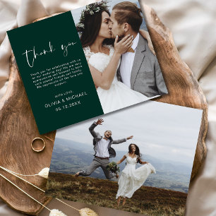 Budget Emerald Green Wedding Thank You Photo