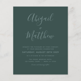 Budget Emerald Modern Photo Wedding Invitation