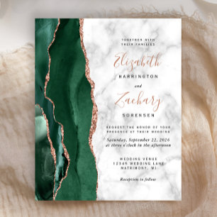 Budget Emerald Rose Gold Agate Marble Wedding