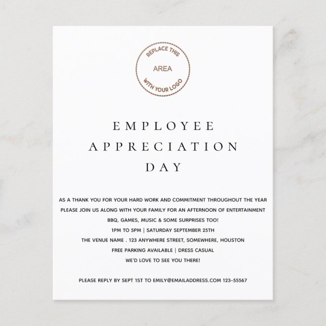 Budget Employee Appreciation Day Logo Invite (Front)
