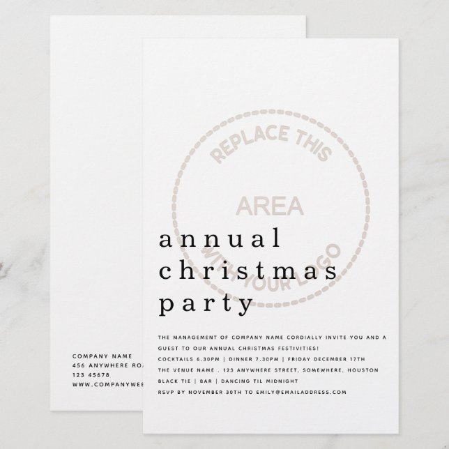 Budget Employee Holiday Party Minimalist Larger (Front/Back)
