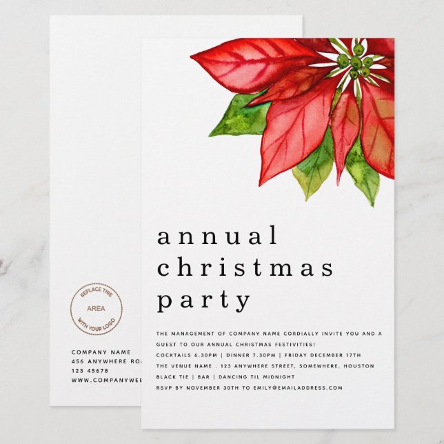 Budget Employee Holiday Party Poinsettia Larger (Front/Back)