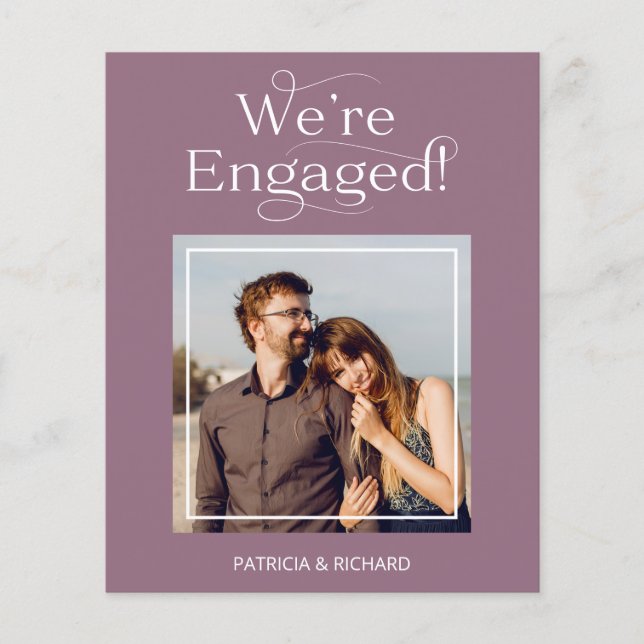 Budget Engagement Announcement Save The Date Photo (Front)