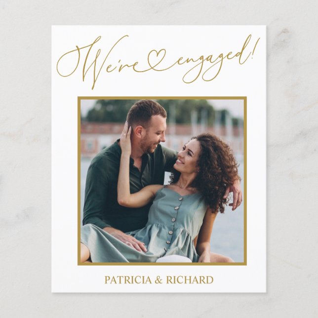 Budget Engagement Announcement Save The Date Photo (Front)