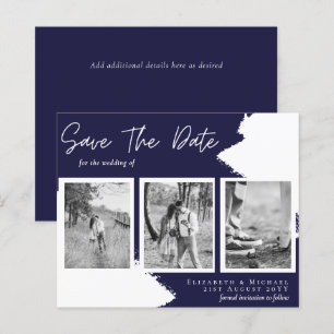 BUDGET Engagement Photo SAVE the DATE Navy Blue