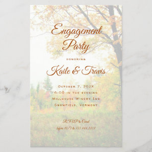 Budget Engagement Shower Autumn Scene Invitation Flyer