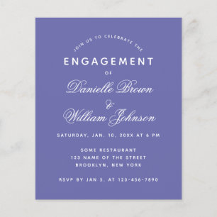 Budget Engagement Violet Invitation