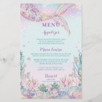 Budget Ethereal Mermaid Under the Sea Menu Sheet