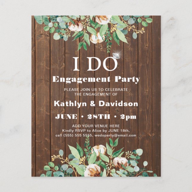 BUDGET Eucalyptus 4 Photo Engagement Invitation (Front)