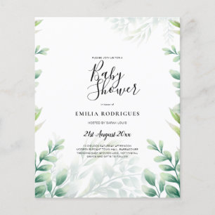 BUDGET Eucalyptus BABY SHOWER QR CODE INVITE Flyer