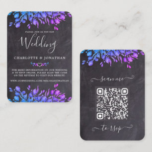Budget Eucalyptus Botanical Slate QR Code Wedding  Card