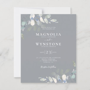 Budget Eucalyptus Botanical Wedding Invitation